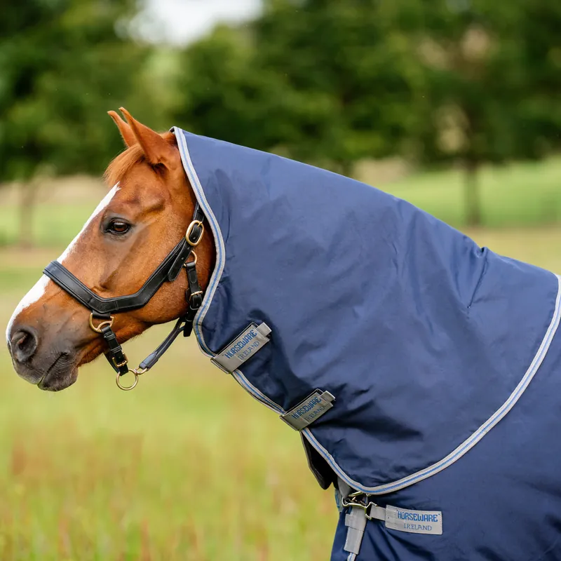 Zertifiziert Horseware Rhino Turnout Hood 150g - Navy/Titanium Grey/Classic Blue, S