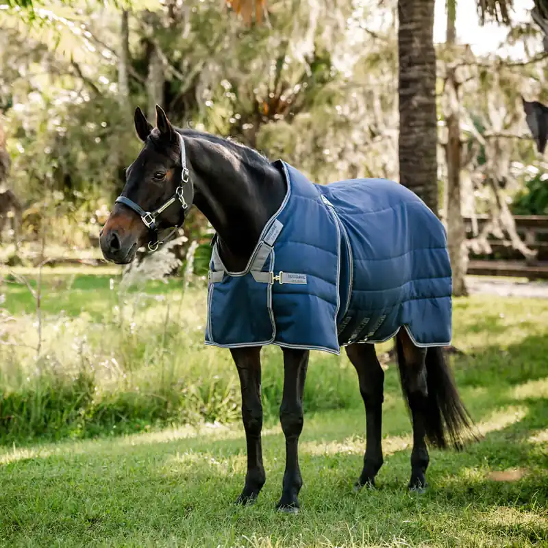 Ausverkauf Horseware Rambo Optimo Stable 400g - Navy/Thunderstorm Grey/Silver, 130