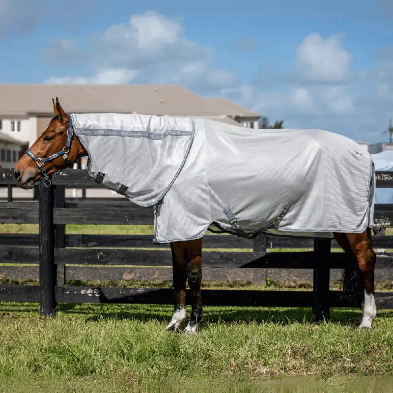 Zertifiziert Horseware Amigo Bug Rug Plus - Heather Blue/Blue & Silver, 125