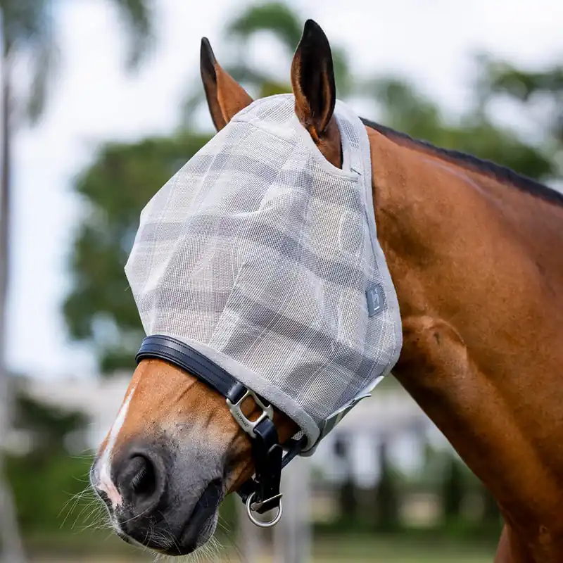 Abverkauf Horseware Newmarket Fly Mask (No Ears) - Witney Charcoal, Warmblut