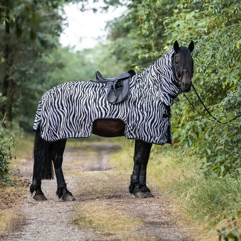 Sale HKM Fliegenausreitdecke Zebra - weiß/schwarz, 125