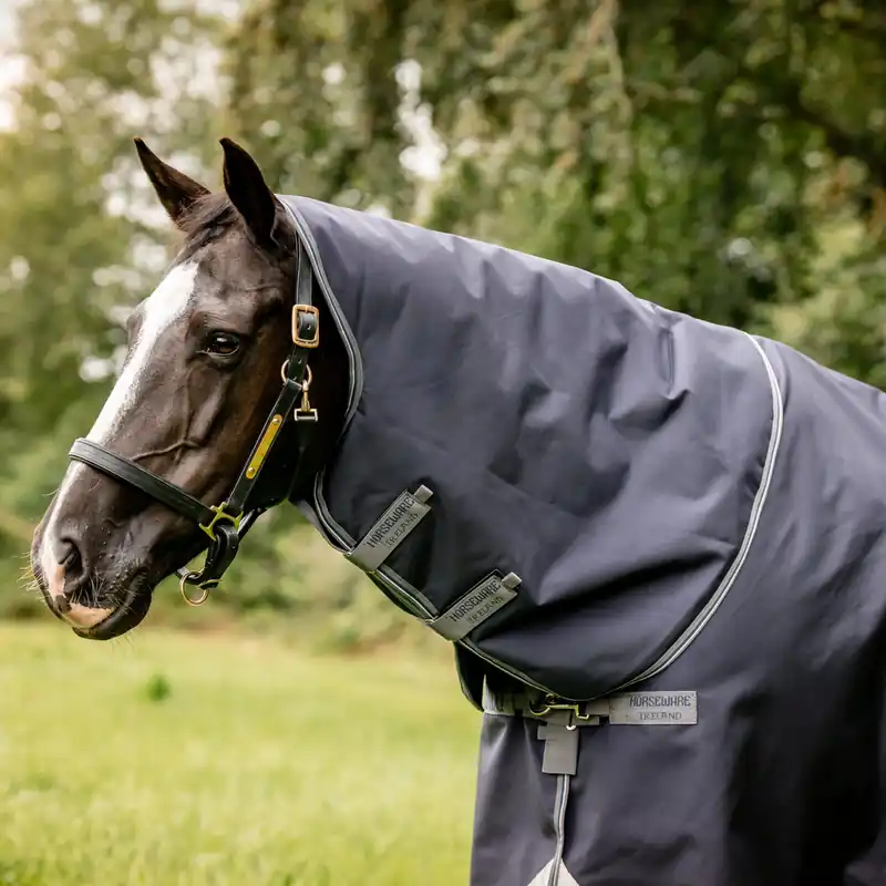 Wochenendangebot Horseware Rambo Optimo Turnout Hood 150g - Navy/Thunderstorm Grey/Silver, M