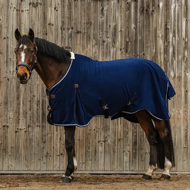 Markenware Equitheme Vague Fleecedecke - marineblau, 125
