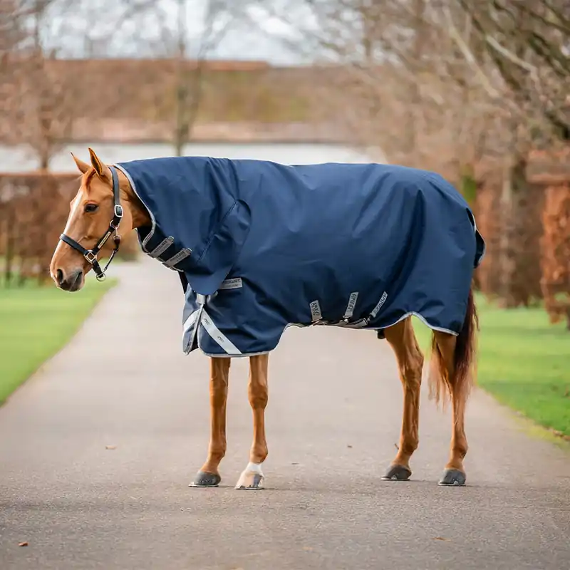 Aktuell Horseware Amigo 1200D integrated Turnout 250g - Navy/Titanium Grey/Silver, 155
