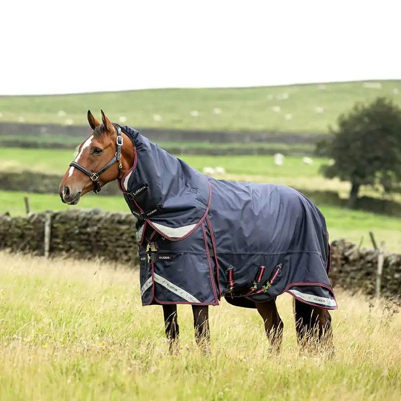 Billig LeMieux Kudos Thermo Layer Turnout Rug 300g inkl. abnehmb. Halsteil - Navy, 120
