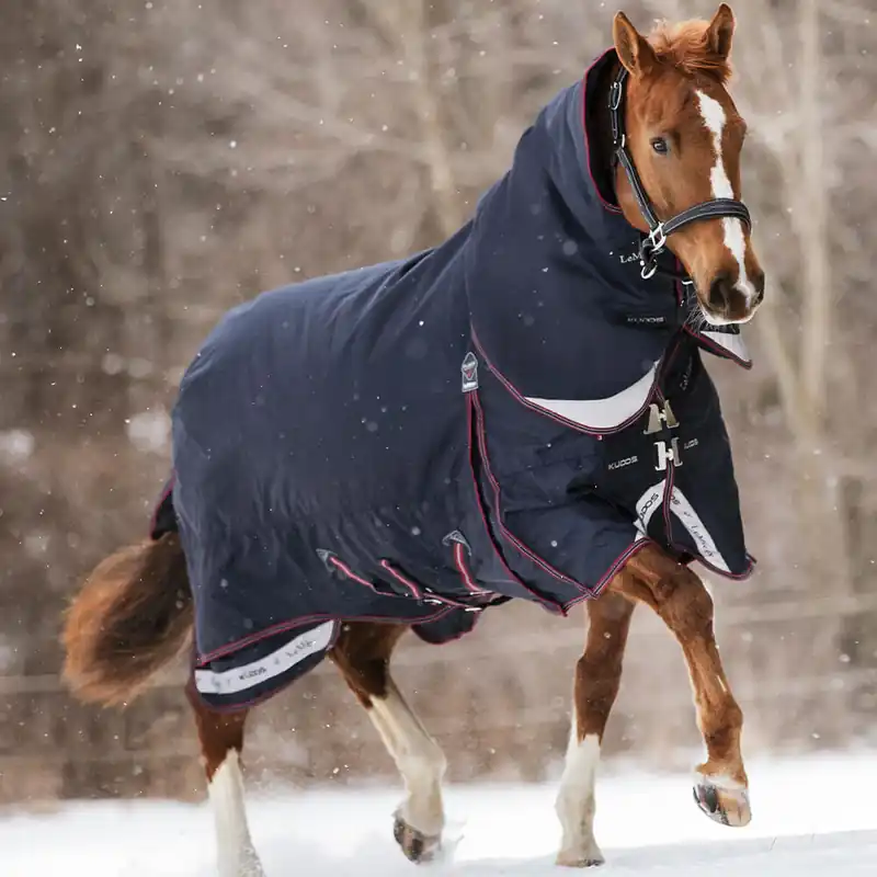 Versand Am Gleichen Tag LeMieux Kudos Turnout Rug 200g inkl. abnehmb. Halsteil - Navy, 120